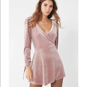 Urban Outfitters blush pink velvet romper